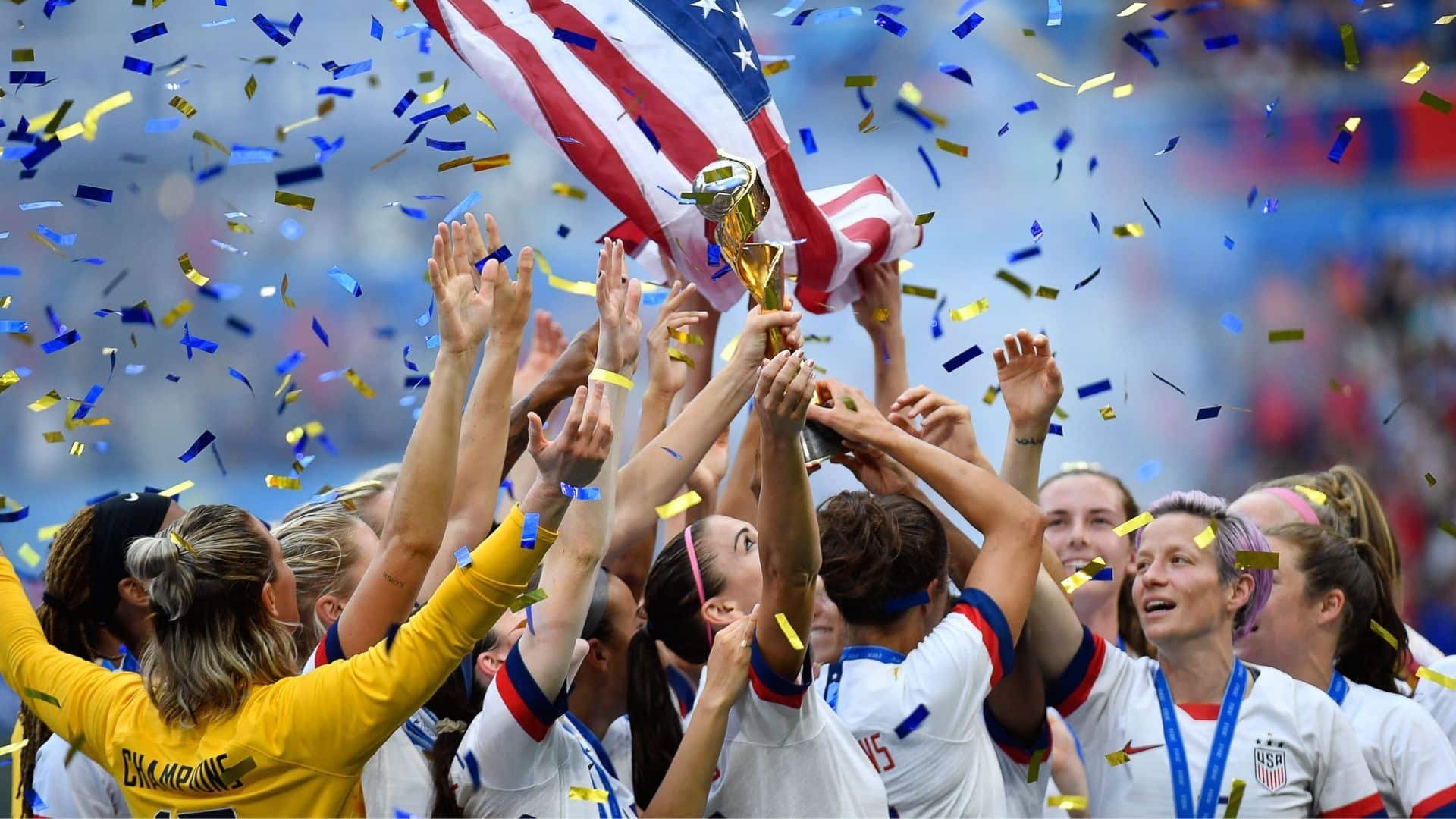 Jogadoras dos Estados Unidos comemoram título da Copa do Mundo Feminina de 2019 (foto: Divulgação/FIFA)