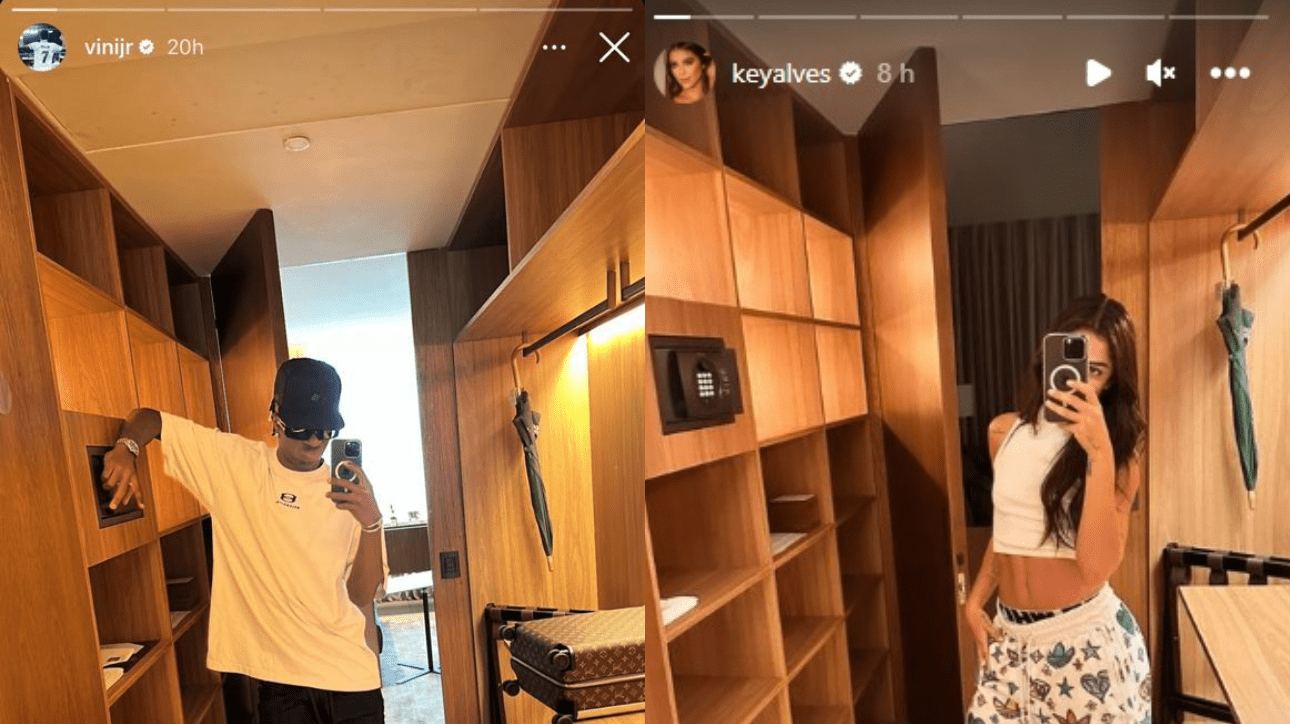 à esquerda, Vini Jr; à direita, Key Alves (foto: Reprodução Instagram)