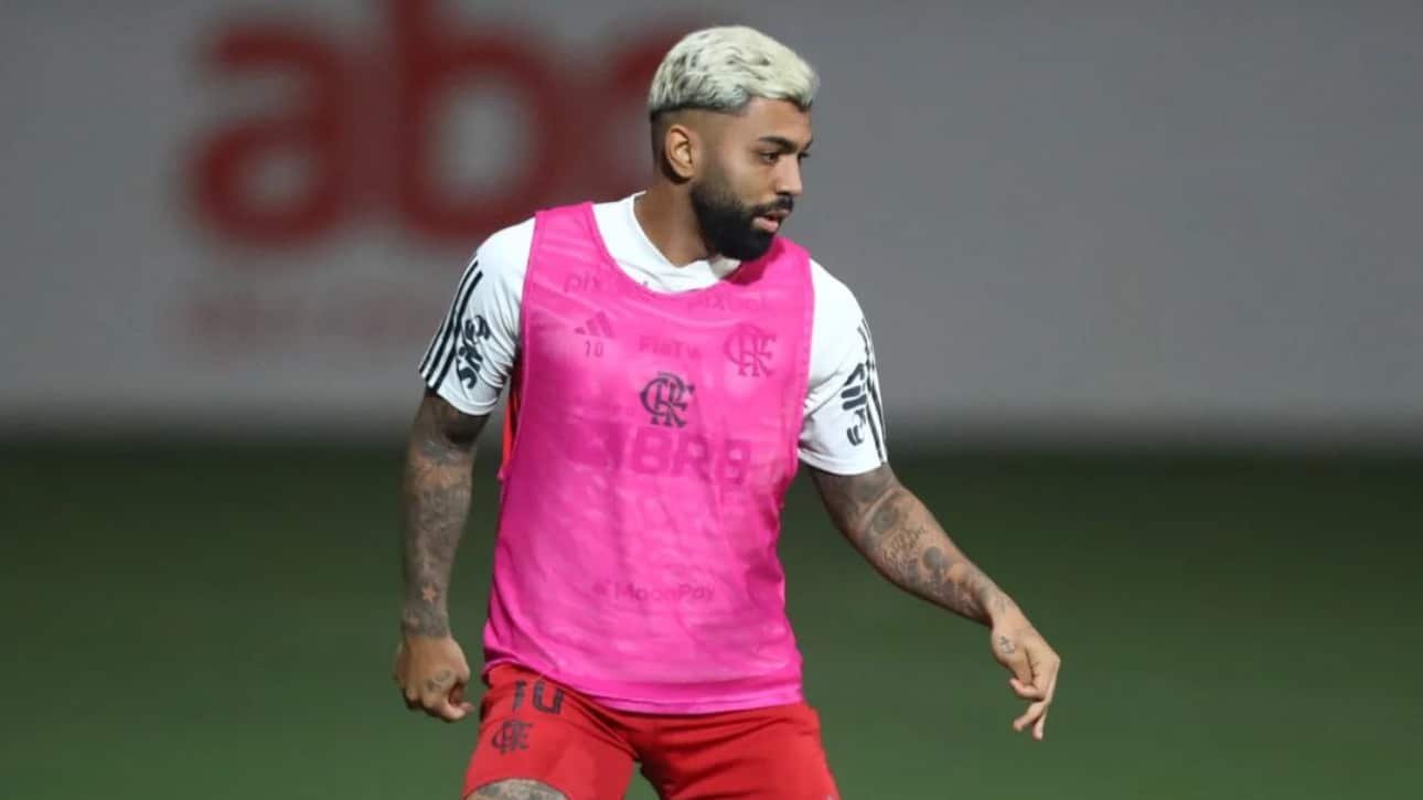 Gabigol em treinamento pelo Flamengo (foto: Gilvan de Souza/ CRF)
