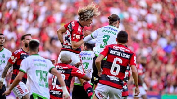 Flamengo e América em jogo pelo Brasileiro (foto: Mourão Panda/América)