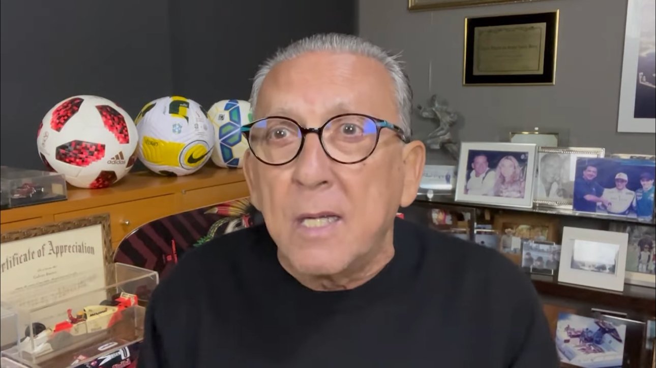 Galvão Bueno falando sobre o acordo entre Seleção Brasileira e Fernando Diniz (foto: Reprodução Canal GB)