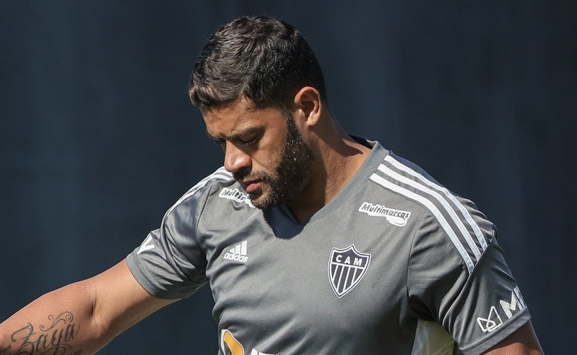 Hulk durante treino do Atlético na Cidade do Galo (foto: Pedro Souza/Atlético)