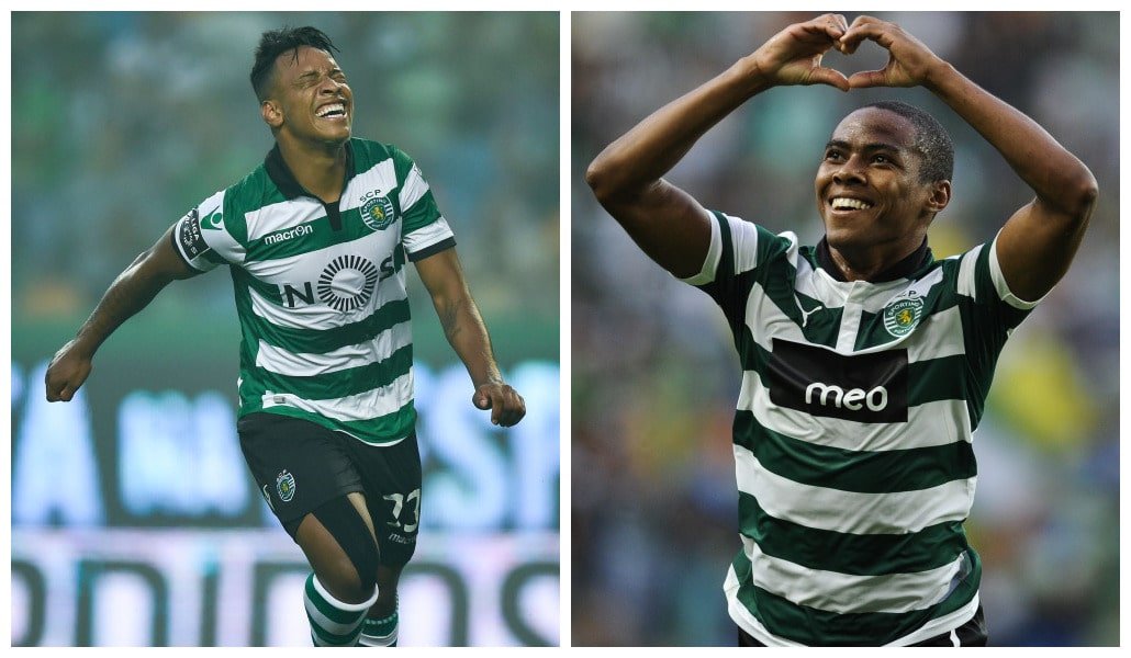 Matheus Pereira e Elias no Sporting (foto: AFP / PATRICIA DE MELO MOREIRA)