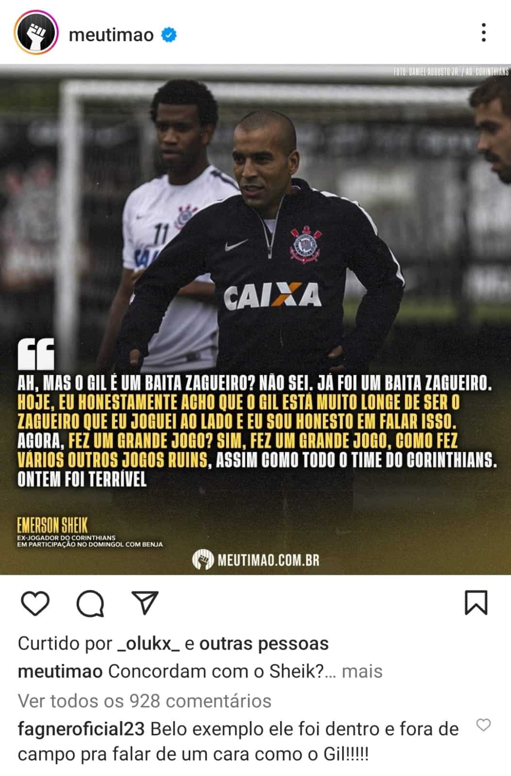 Rizek dispara sobre Fagner do Corinthians: 'Deu sorte de ter