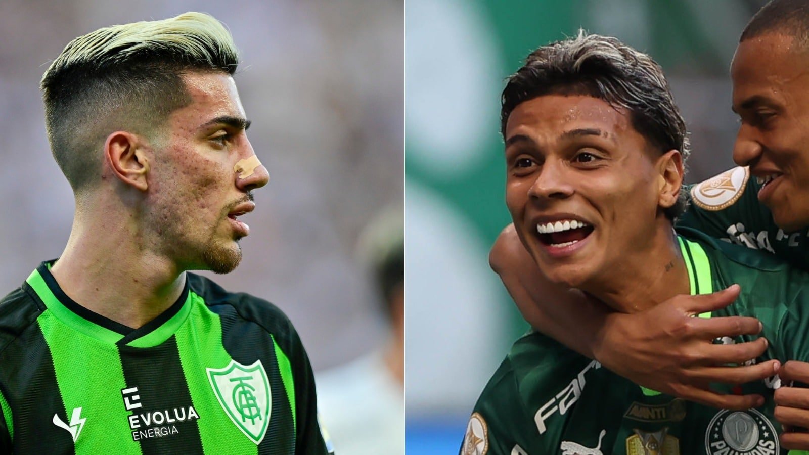 América x Palmeiras (foto: Mourão Panda/América e Cesar Greco/Palmeiras)