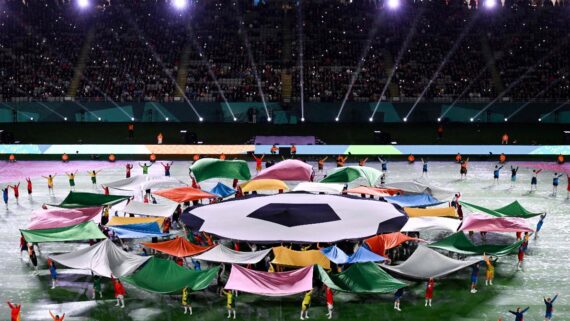 Cerimonia de abertura da Copa do Mundo Feminino (foto: Saeed KHAN / AFP)