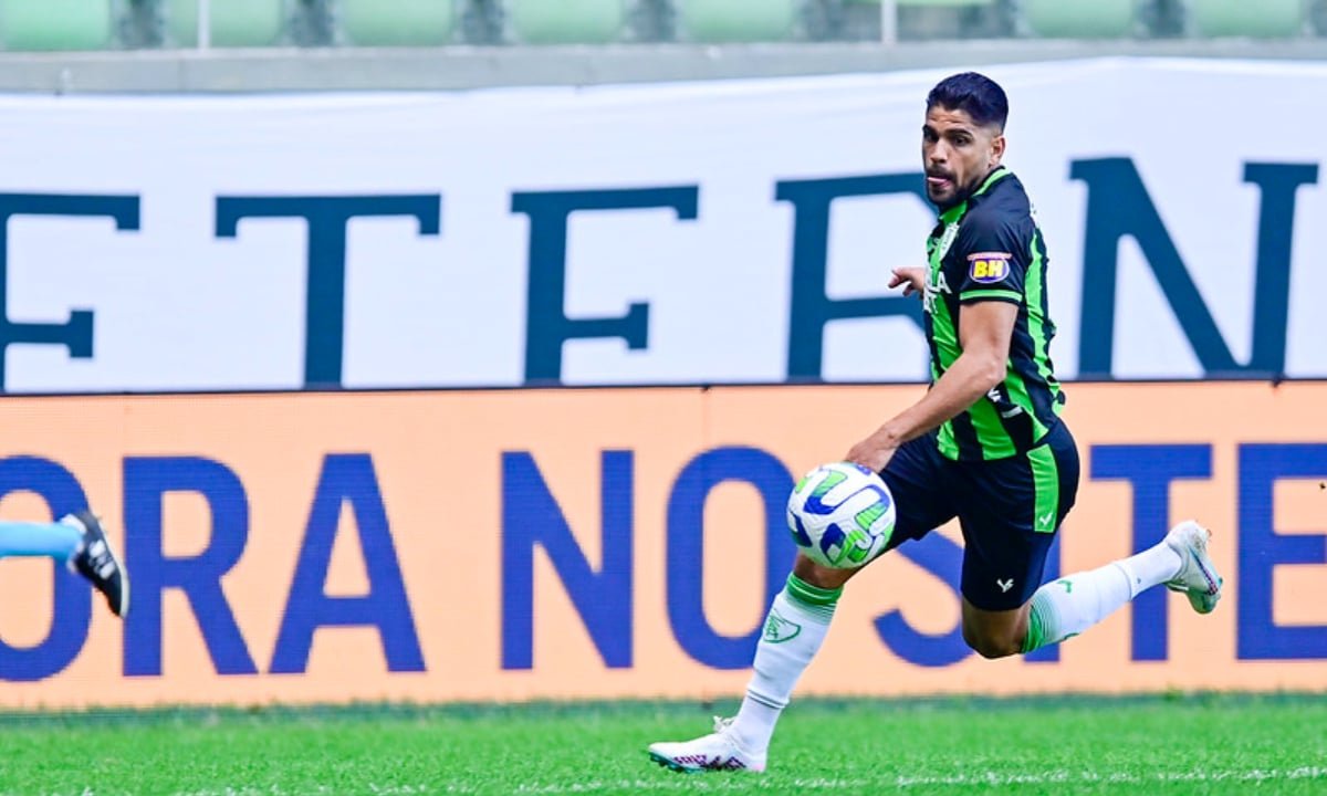 Daniel Borges, do América, em jogo contra o Palmeiras pelo Campeonato Brasileiro (foto: Mourão Panda/América)