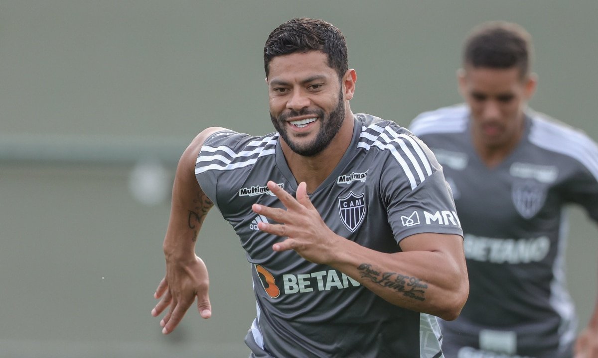 Hulk em treino pelo Atlético (foto: Pedro Souza/Atlético)