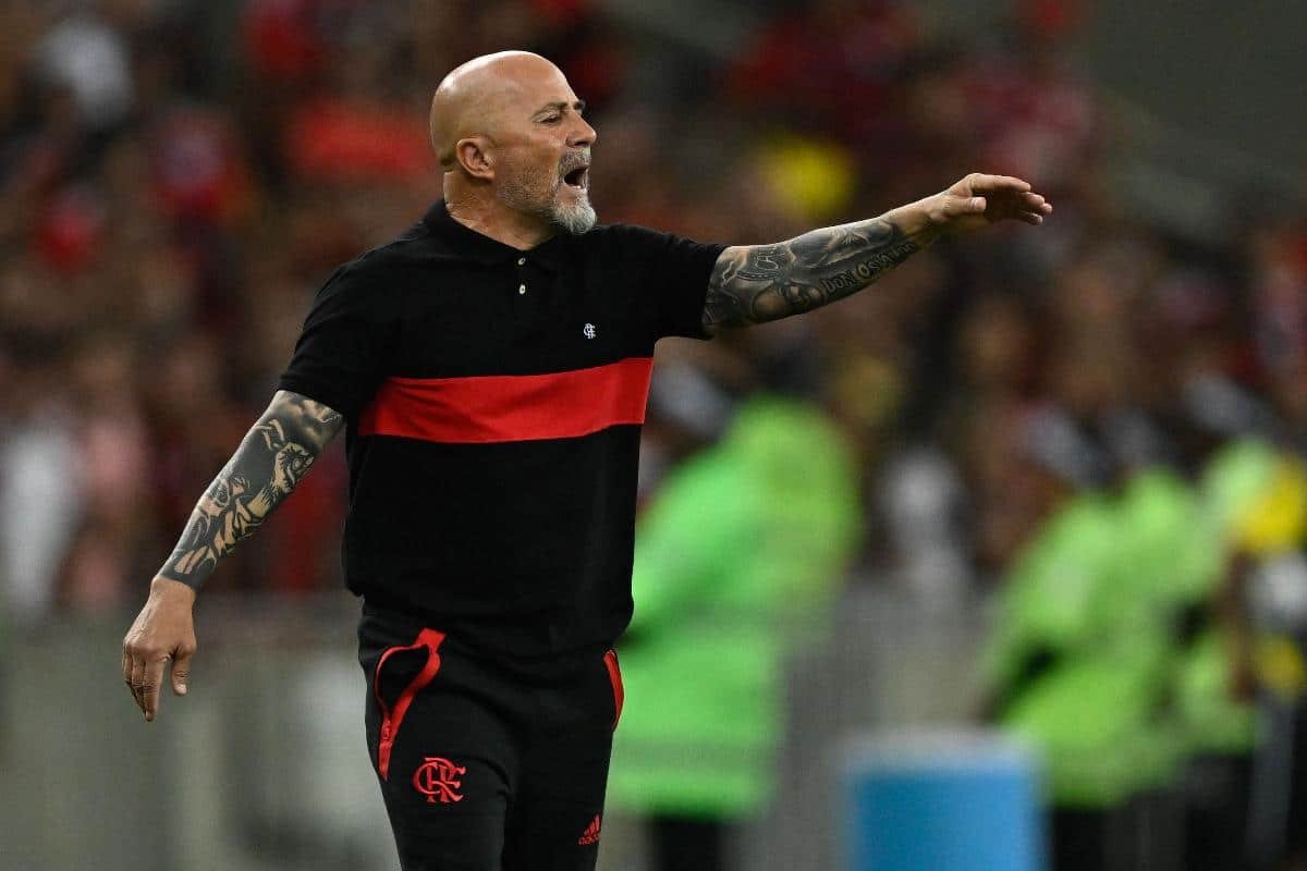 Jorge Sampaoli no comando pelo Flamengo (foto: MAURO PIMENTEL / AFP)