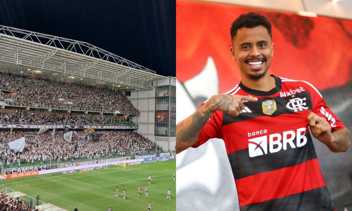 Torcida do Atlético cantou músicas para Allan, do Flamengo (foto: Izabela Baeta/EM DA Press --- Gilvan de Souza/Flamengo)