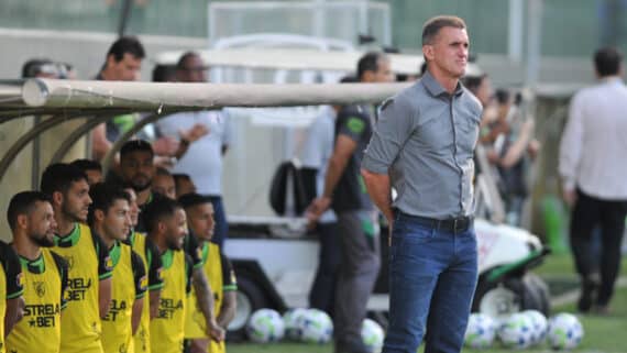 Mancini em jogo contra o Palmeiras, pelo Campeonato Brasileiro (foto: Alexandre Guzanshe/EM/D.A. Press)