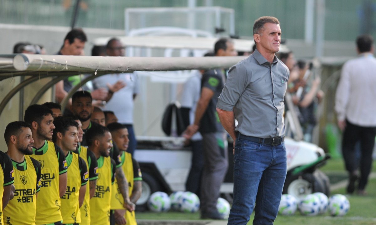 Mancini em jogo contra o Palmeiras, pelo Campeonato Brasileiro (foto: Alexandre Guzanshe/EM/D.A. Press)