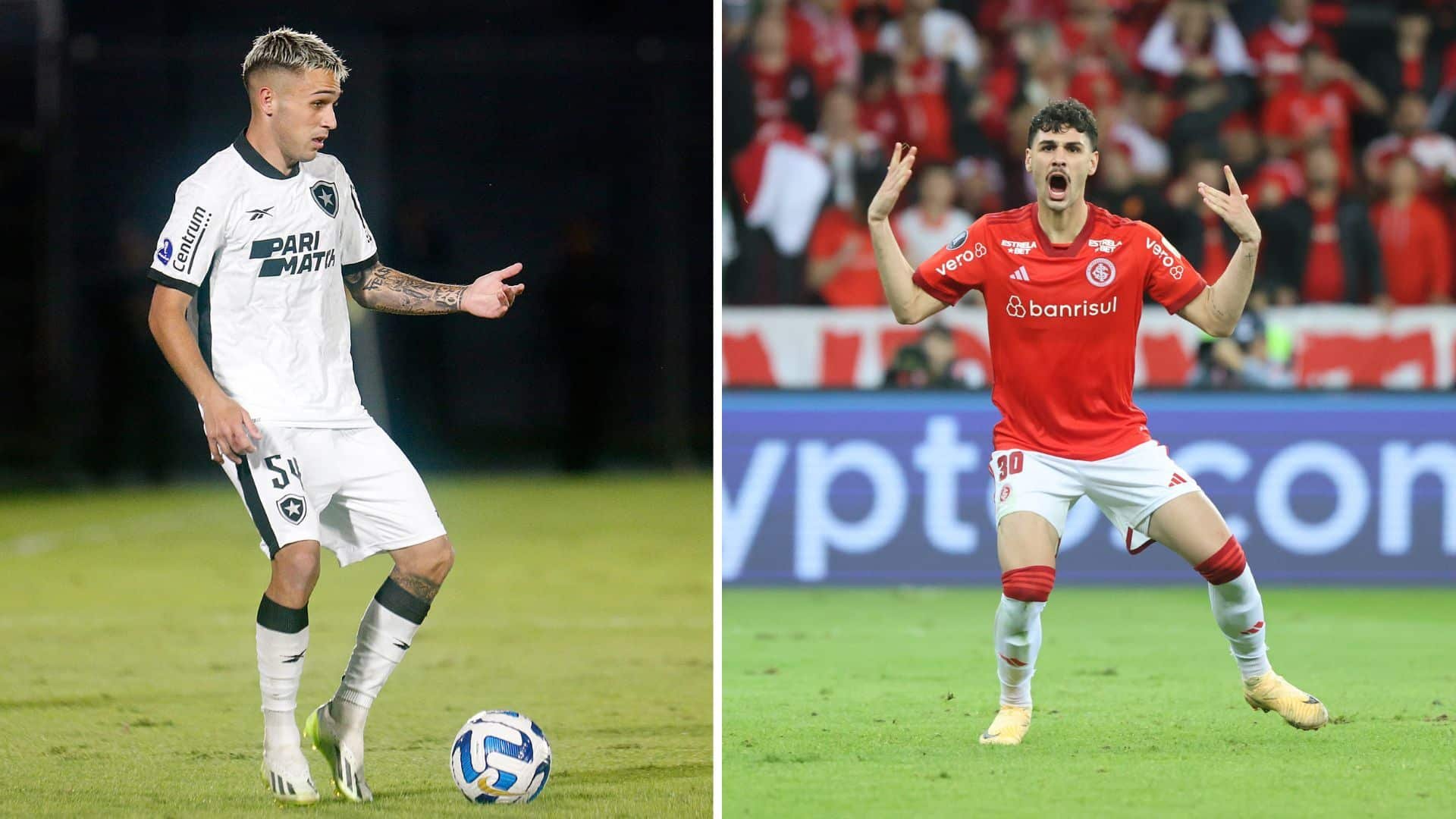 Botafogo e Internacional se enfrentam pelo Campeonato Brasileiro (foto: Montagem: Vitor Silva/Botafogo e Ricardo Duarte/Internacional)