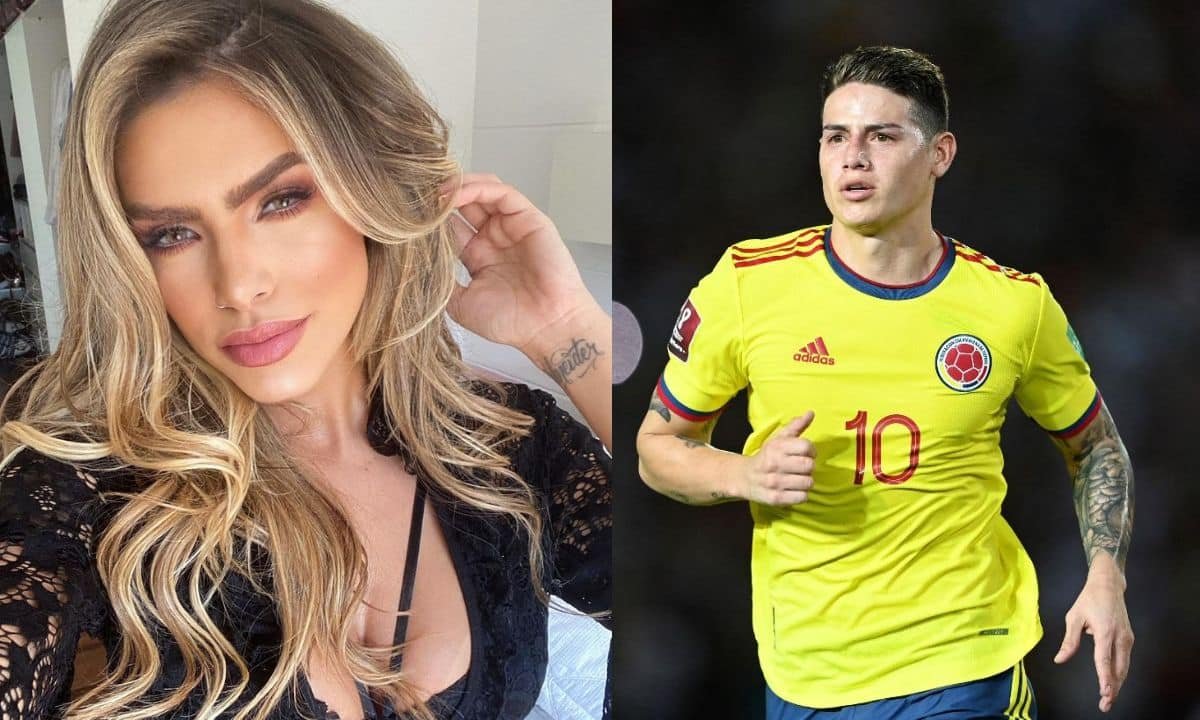 Erika Schneider (Esquerda) e James Rodríguez (Direita) (foto: Reprodução/Instagram e Yuri CORTEZ / AFP)