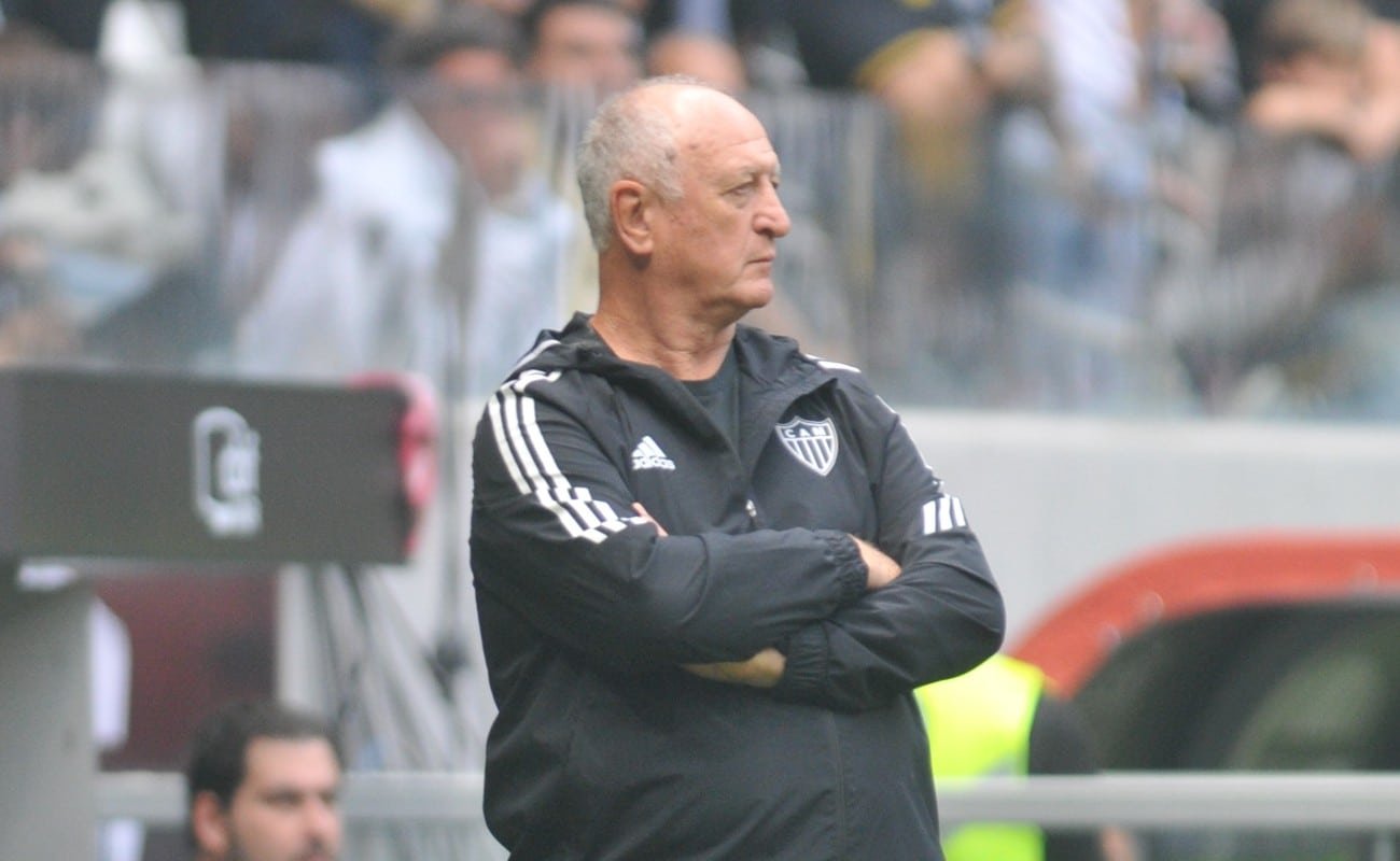 Felipão, técnico do Atlético, no primeiro jogo oficial na Arena MRV (foto: Alexandre Guzanshe/EM/D.A Press)