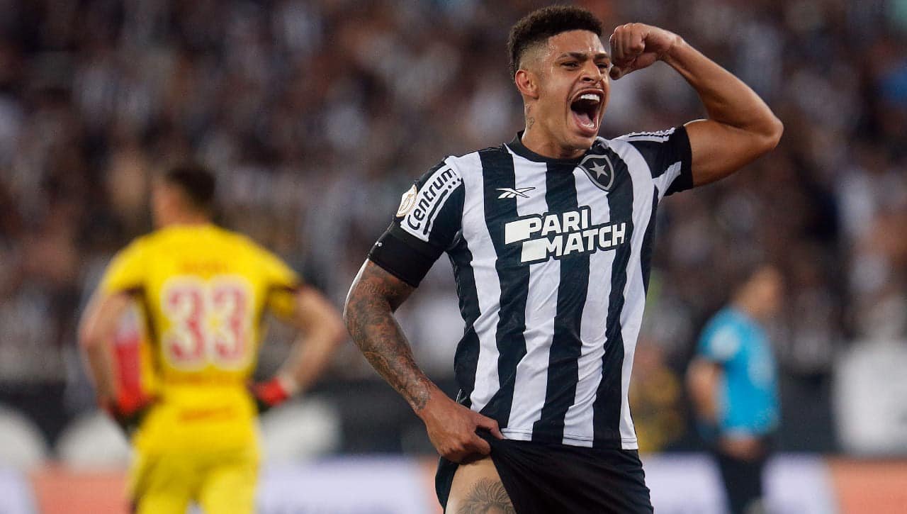 Luis Henrique comemorando (foto: Vitor Silva/Botafogo)