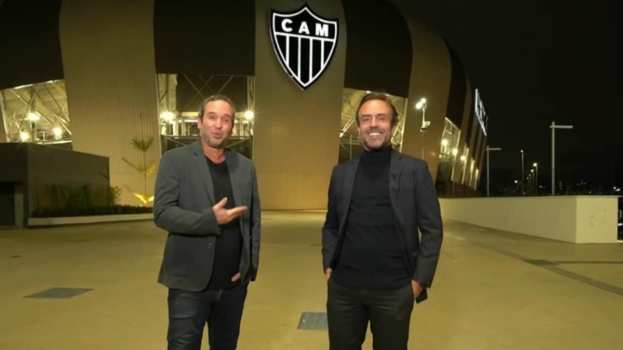Caio Ribeiro e Roger Flores na Arena MRV (foto: Reprodução SporTV)