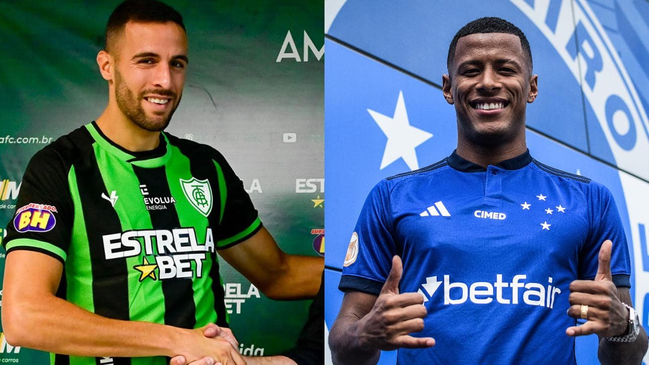 Esteban Burgos e Arthur Gomes (foto: Mourão Panda/América e Gustavo Aleixo/Cruzeiro)