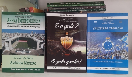 Livros escritos por Celso Carvalho - (foto: Arquivo pessoal/Celso Carvalho)