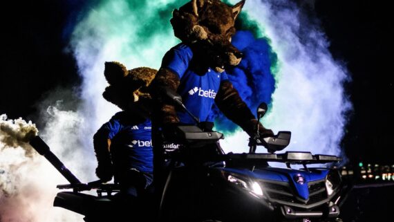 Raposão e Raposinho, mascotes do Cruzeiro (foto: Gustavo Aleixo/Cruzeiro)