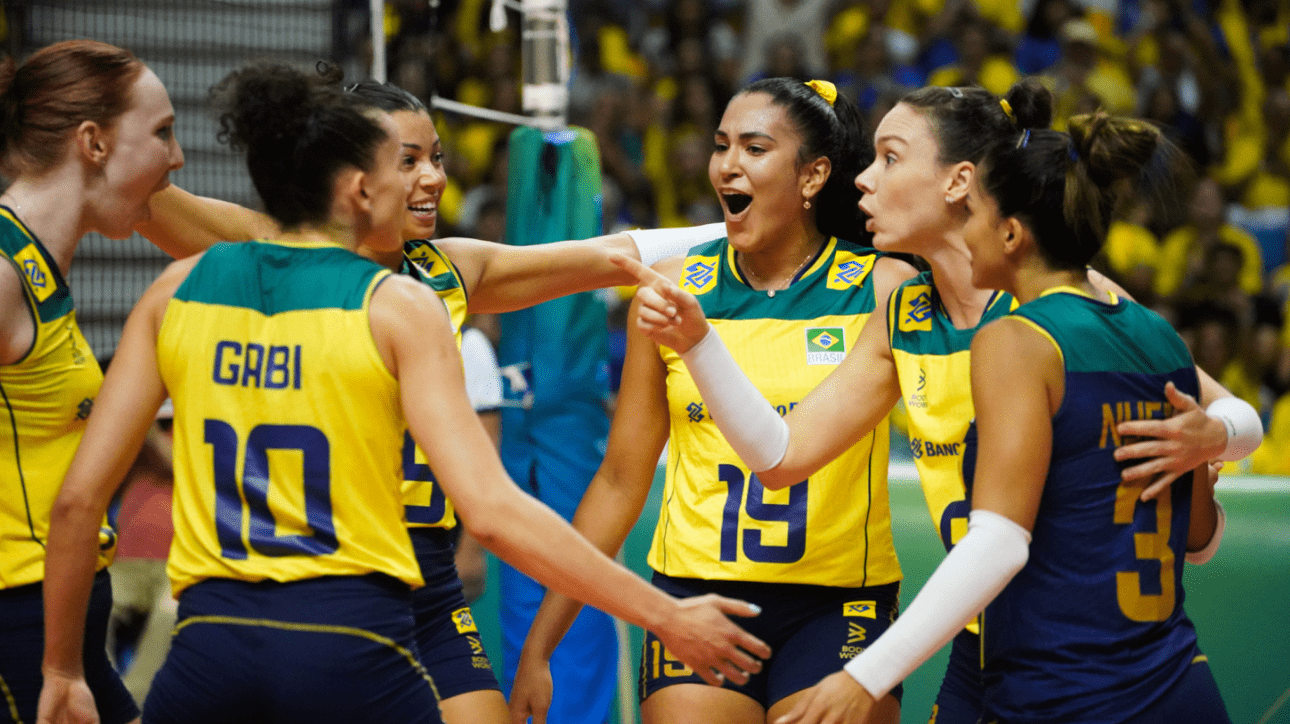 Jogadoras do Brasil (foto: Mauricio Val/FVImagem/CBV)
