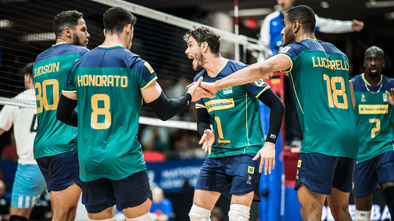 Jogadores do Brasil (foto: Reprodução FIVB)
