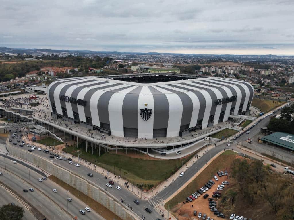 Vista aérea da Arena MRV (foto: Estevam Costa/Especial para o EM)