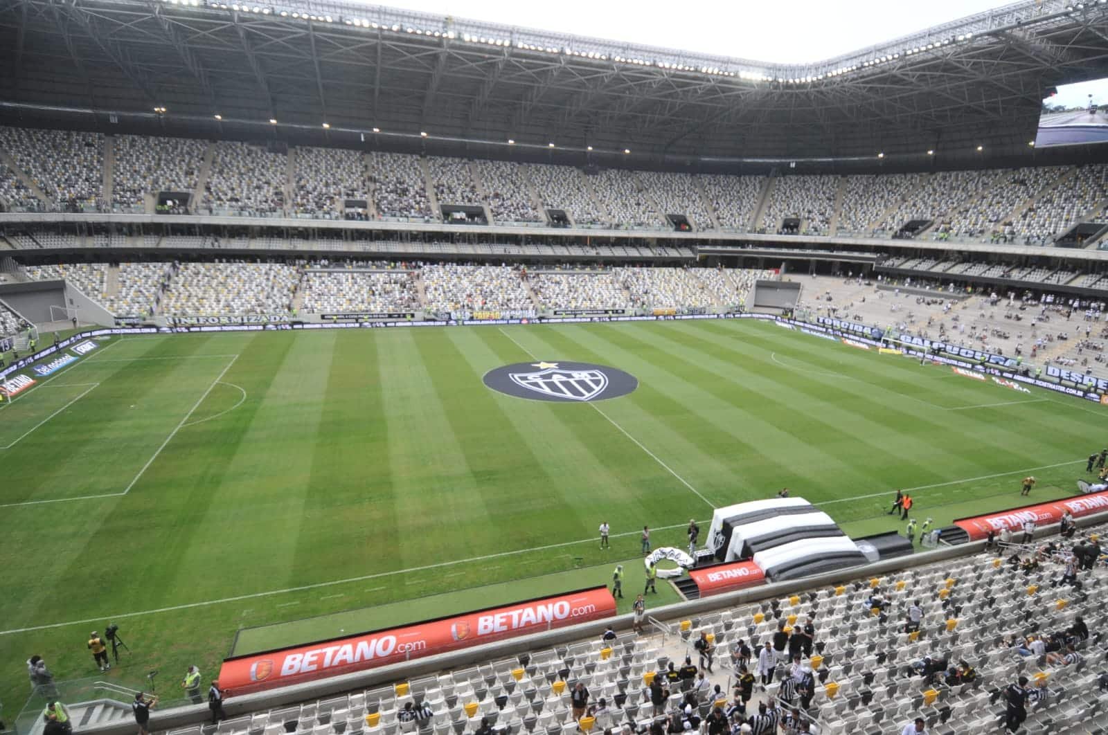 Visão do gramado na Arena MRV