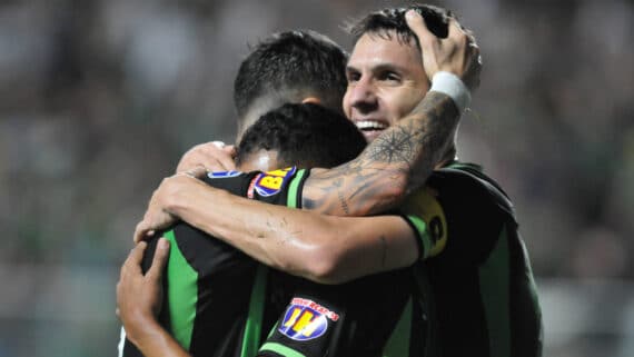 América em jogo contra o Colo-Colo pela Sul-Americana (foto: Alexandre Guzanshe/EM/D.A Press)