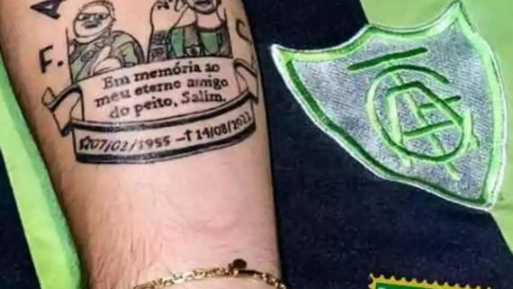 Tatuagem no braço de torcedor do América (foto: Arquivo pessoal)