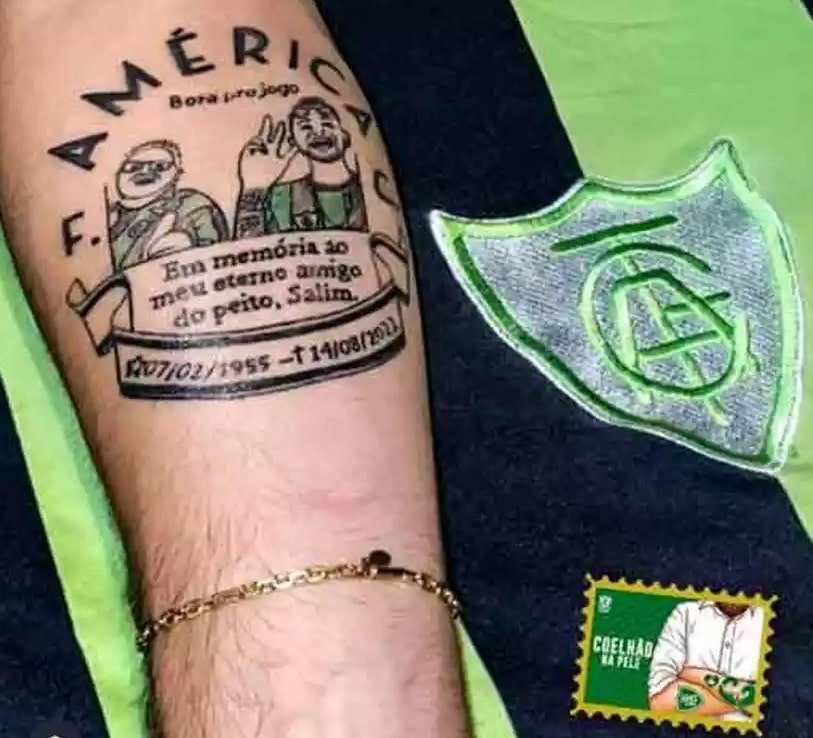 Tatuagem no braço de torcedor do América (foto: Arquivo pessoal)