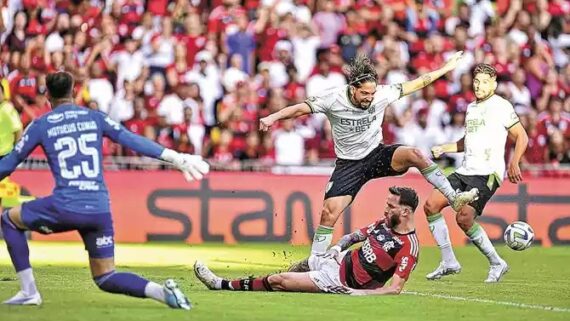 Jogadores durante partida entre Flamengo e América (foto: Mourão Panda/América)