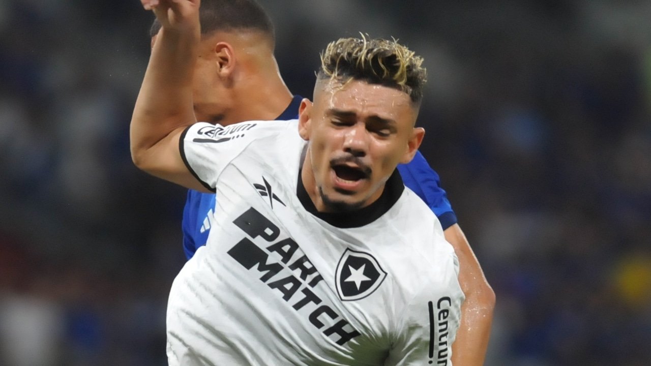 Destaque do Botafogo, Tiquinho Soares machucou o joelho no Mineirão (foto: Alexandre Guzanshe/EM/DA Press)
