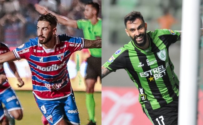 Lucero e Mastriani vão se enfrentar pela Sul-Americana (foto: Divulgação/Fortaleza--Alexandre Guzanshe/EM/D.A. Press)