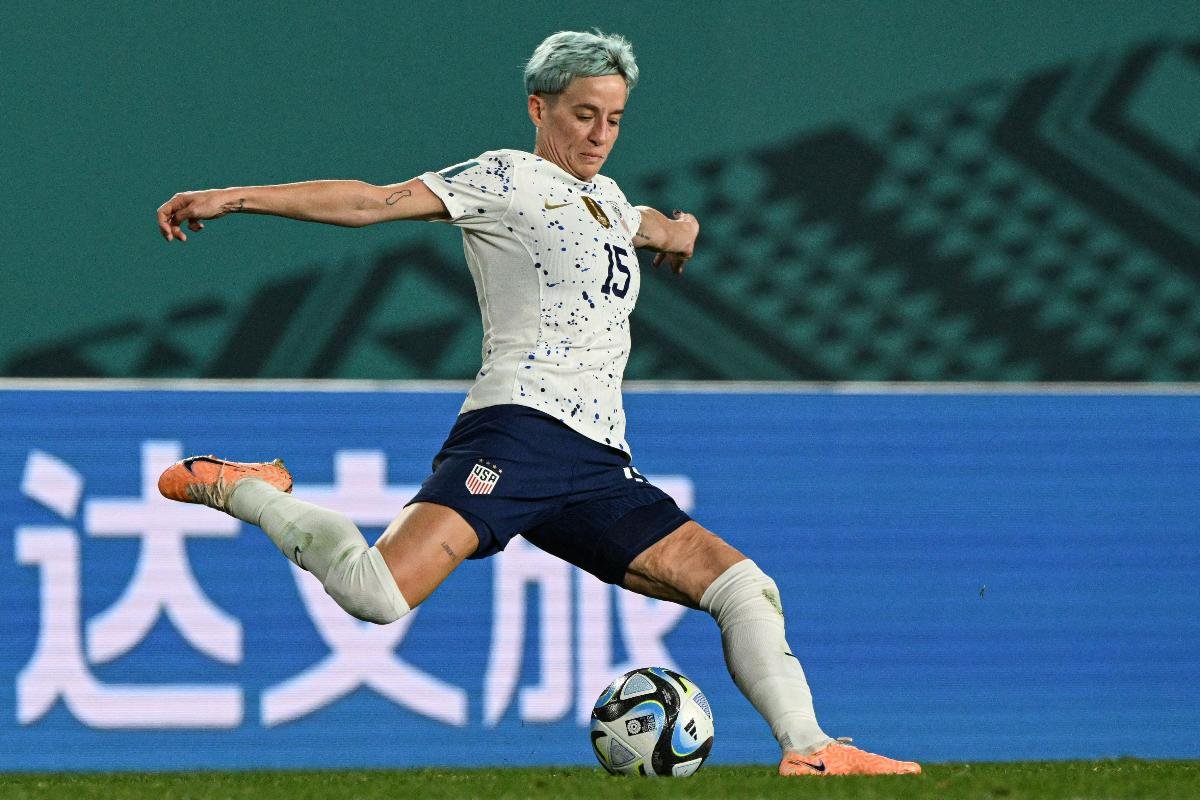 Megan Rapinoe pelos Estados Unidos na Copa do Mundo Feminina (foto: SAEED KHAN)