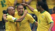 Roberto Carlos, Ronaldo e Ronaldinho na Copa do Mundo de 2006 (foto: ANTONIO SCORZA)