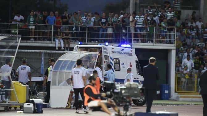 Torcedor é socorrido em partida do Campeonato Português