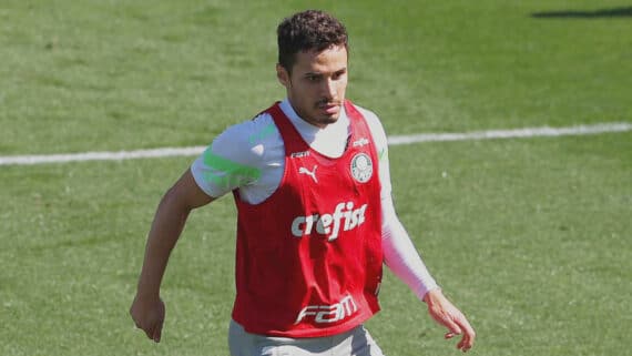 Raphael Veiga em treino pelo Palmeiras (foto: Cesar Greco/Palmeiras/by Canon)