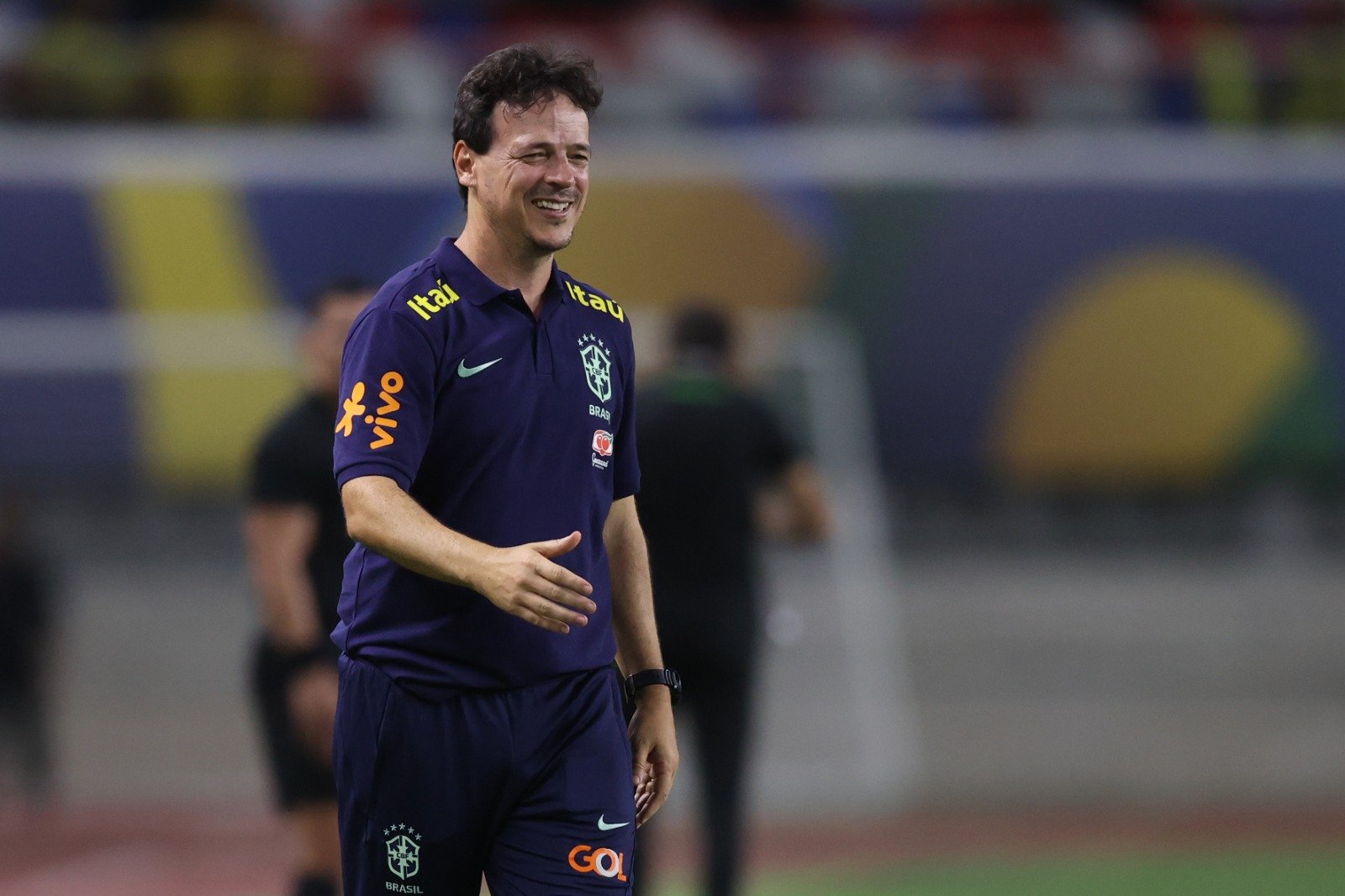 Fernando Diniz, técnico interino da Seleção Brasileira, na estreia do Brasil nas Eliminatórias da Copa do Mundo (foto: Vitor Silva/CBF)