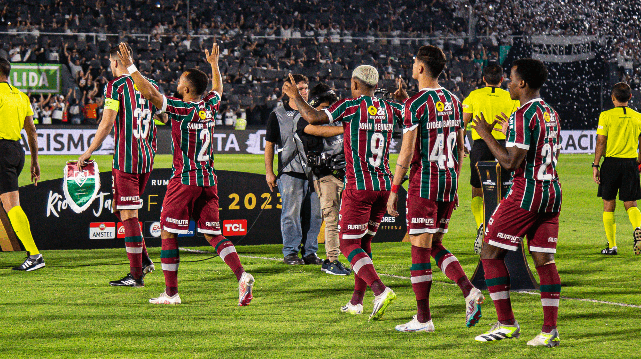 Jogadores do Fluminense pela Libertadores, contra o Olimpia-PAR (foto: Marcelo Gonçalves/Fluminense FC)