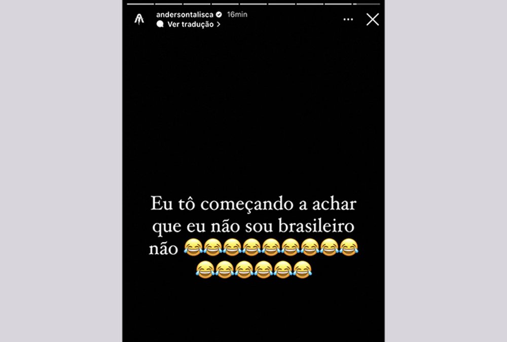 Anderson Talisca posta nas suas redes sociais (foto: Reprodução)
