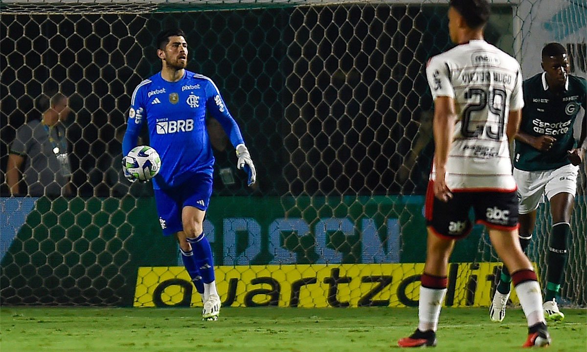 Flamengo e Goiás empataram por 0 a 0 (foto: Marcelo Cortes/CRF)