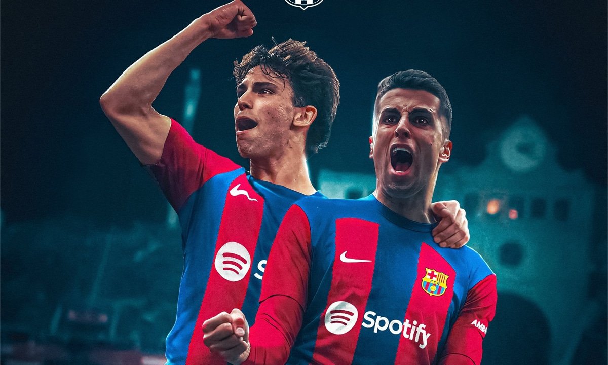 Barcelona anunciou João Félix e João Cancelo (foto: Divulgação/Barcelona)