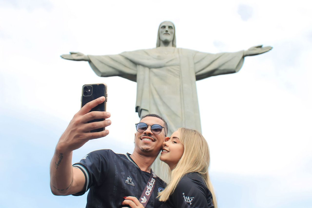 Wendel e Clarissa no Cristo Redentor