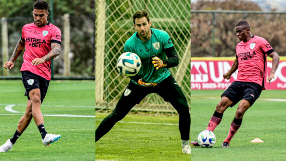 Javier Méndez, Pasinato e Juninho tem contrato até 2024 com o América (foto: Mourão Panda/América)