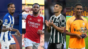 Galeno (Porto), Gabriel Jesus (Arsenal), Casemiro (Manchester United) e Tetê (Galatasaray) - Crédito: 