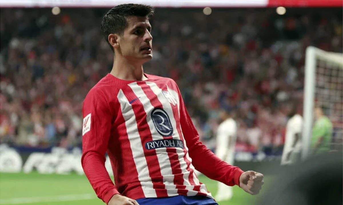 Álvaro Morata fez dois gols do Atlético de Madrid contra o Real Madrid (foto: THOMAS COEX/AFP)