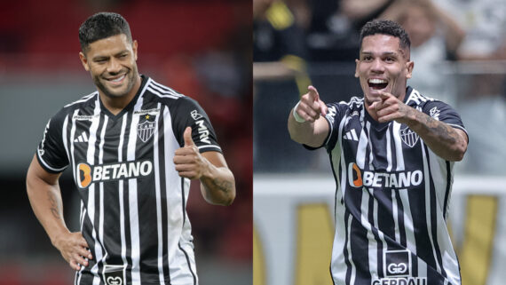 Hulk e Paulinho, dupla artilheira do Atlético (foto: Montagem com imagens de Pedro Souza/Atlético)