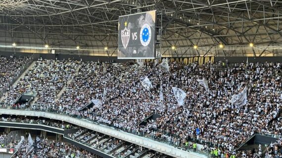 Torcedores do Atlético na Arena MRV antes de clássico com Cruzeiro (foto: Lucas Bretas/No Ataque)