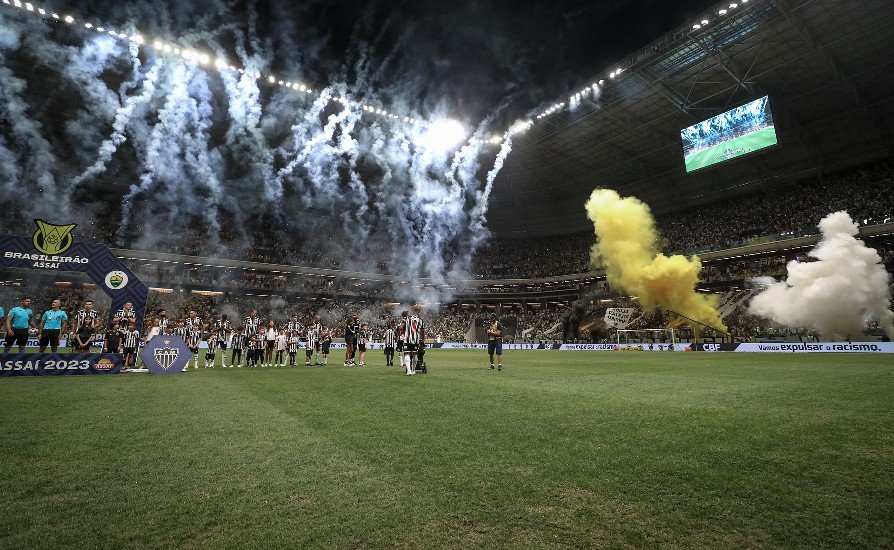 Time do Atlético na Arena MRV (foto: Pedro Souza/Atlético)